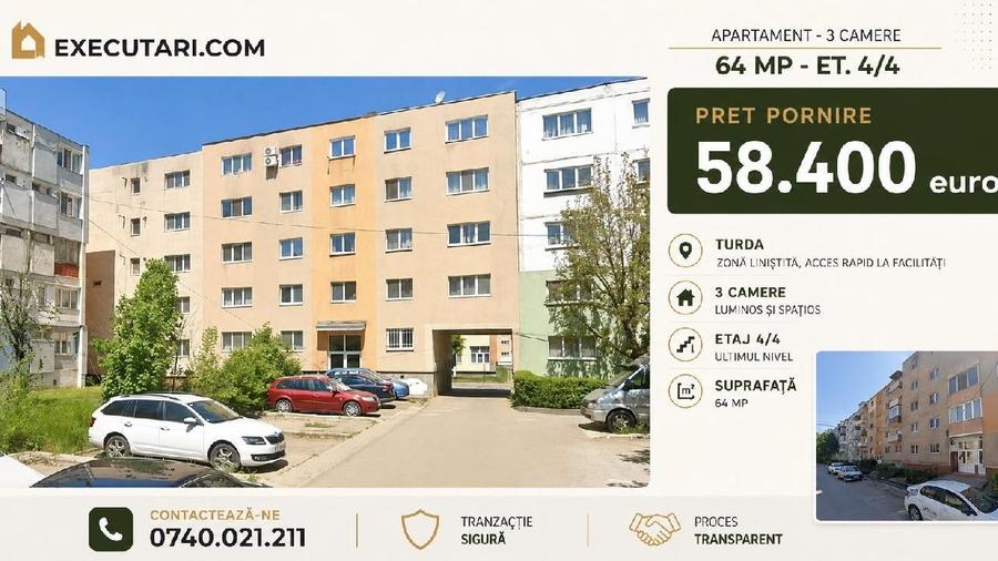 Apartament cu 3 camere decomandat în Sud-Est