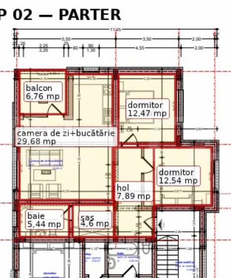 Apartament spa?ios cu 2 dormitoare ?i terasa generoasa, - 1
