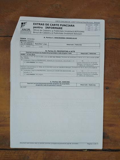 Teren de 2561 mp, în Nord