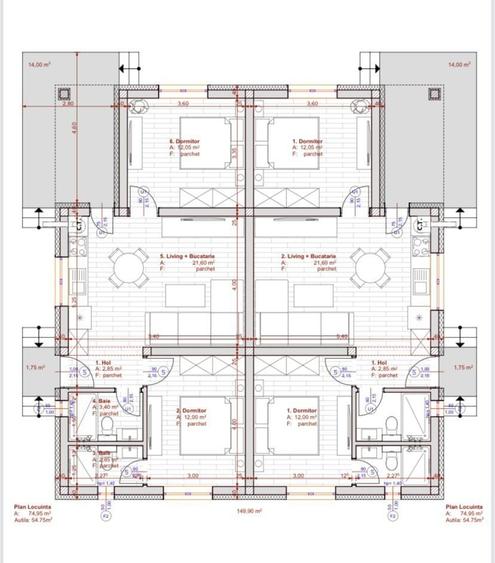 Apartament cu 3 camere în Albina