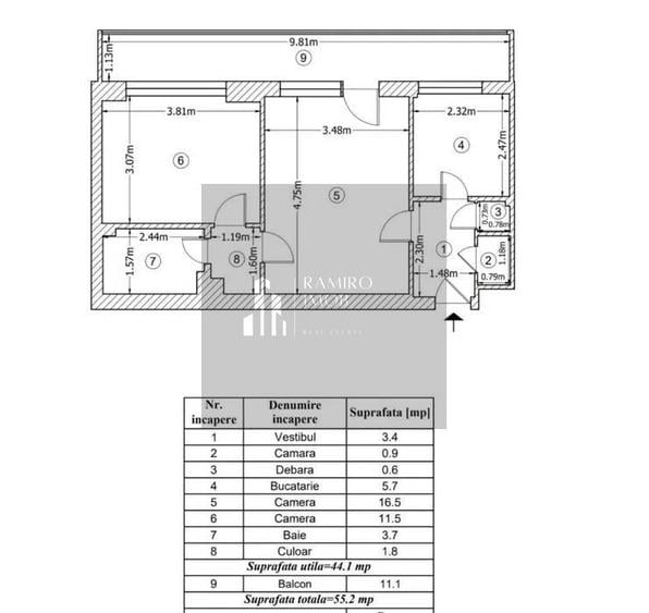 Apartament 2 camere | Pia?a Iancului | 55 mp | Et 1 - 5