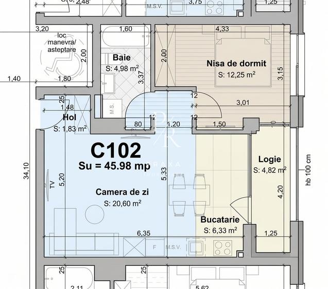 Apartament cu 2 camere semidecomandat în Florești