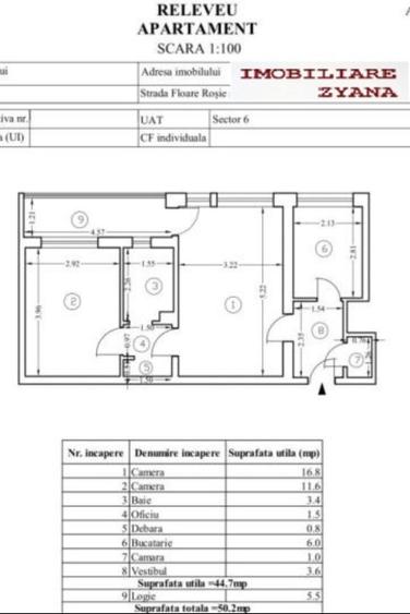 Apartament cu 2 camere semidecomandat în Militari