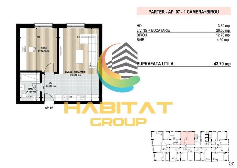 Apartament cu 2 camere în Progresul