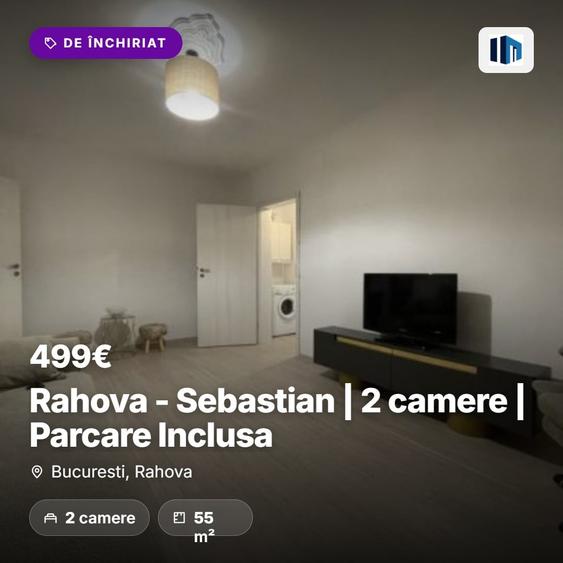 Apartament cu 2 camere semidecomandat, mobilat în Rahova