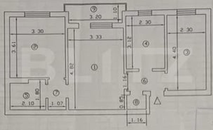 Apartament cu 3 camere semidecomandat, mobilat în Tătărași