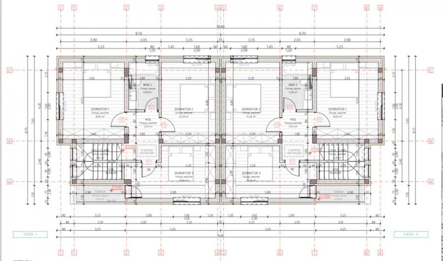 Duplex cu 4 camere cu Canalizare în Florești