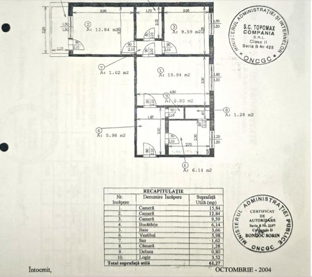 Apartament cu 3 camere semidecomandat, mobilat în Giurgiului