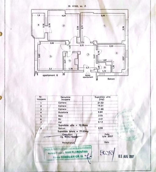 Apartament cu 3 camere decomandat, mobilat în Gara