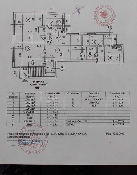 Apartament cu 3 camere semidecomandat în Romană