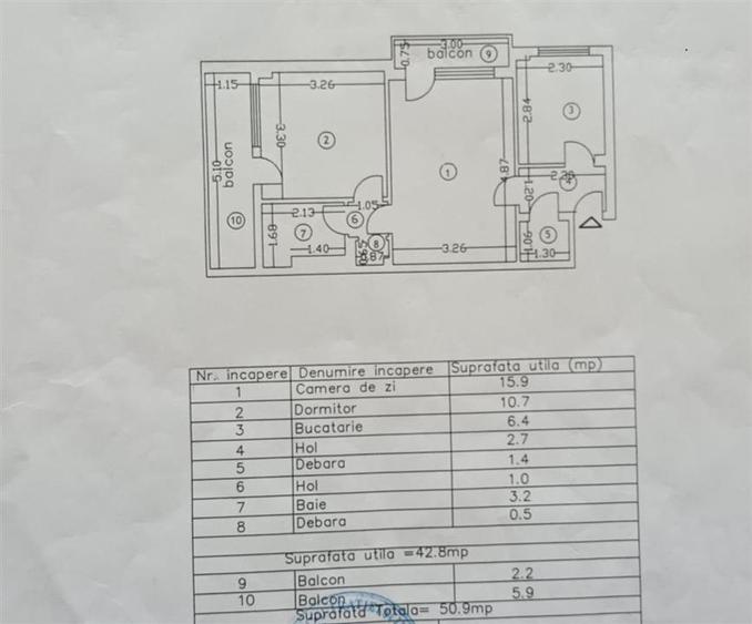 Apartament cu 2 camere semidecomandat în Apollo