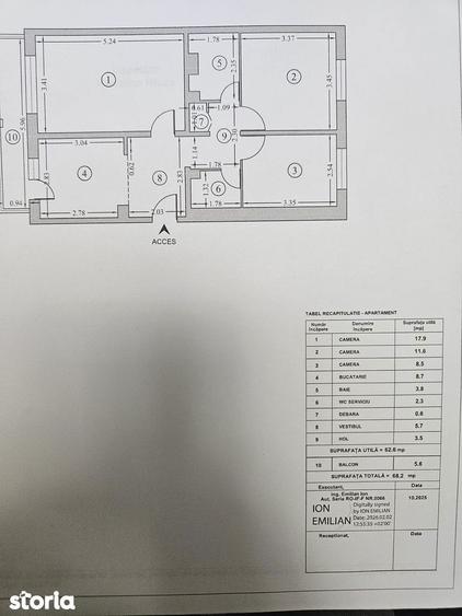 Apartament cu 3 camere decomandat, mobilat în Pantelimon