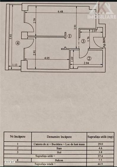 Apartament cu 2 camere în Vest