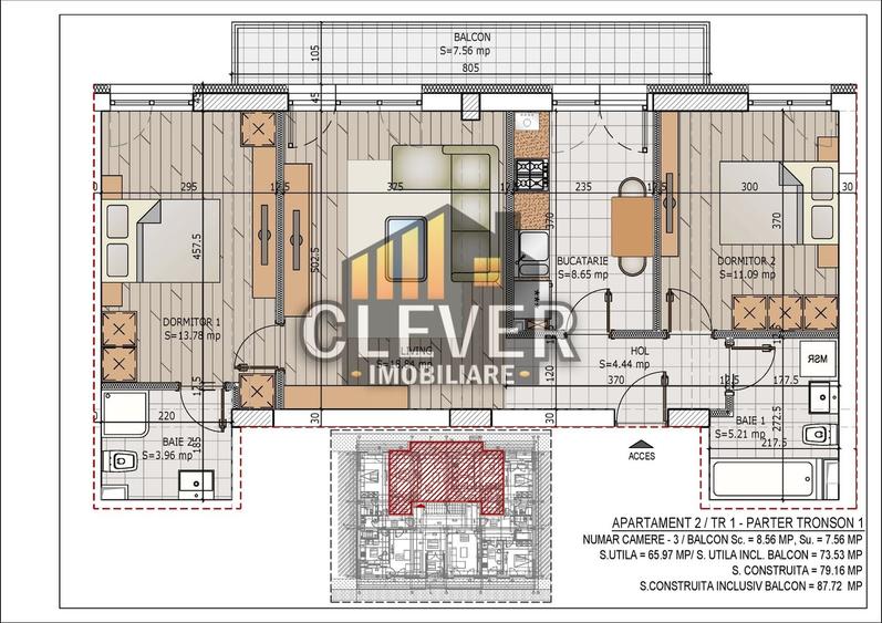 Apartament cu 3 camere semidecomandat în Theodor Pallady — fotografia 3