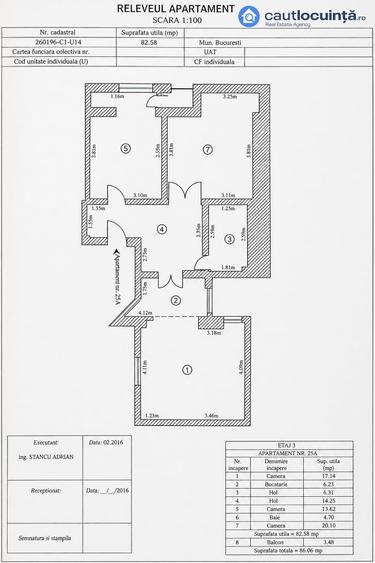Apartament cu 3 camere în Cișmigiu