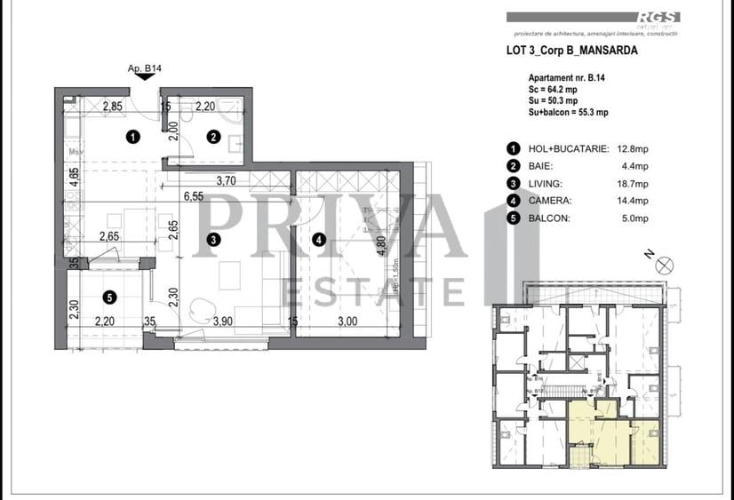 Apartament cu 2 camere decomandat, mobilat în Freidorf