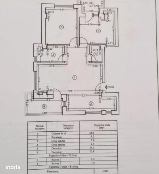 Apartament cu 3 camere în Central