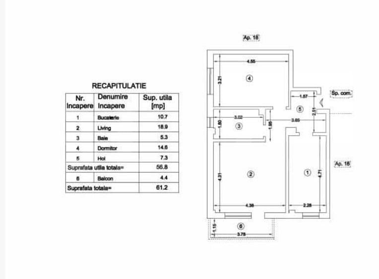 Apartament cu 2 camere în Bârnova
