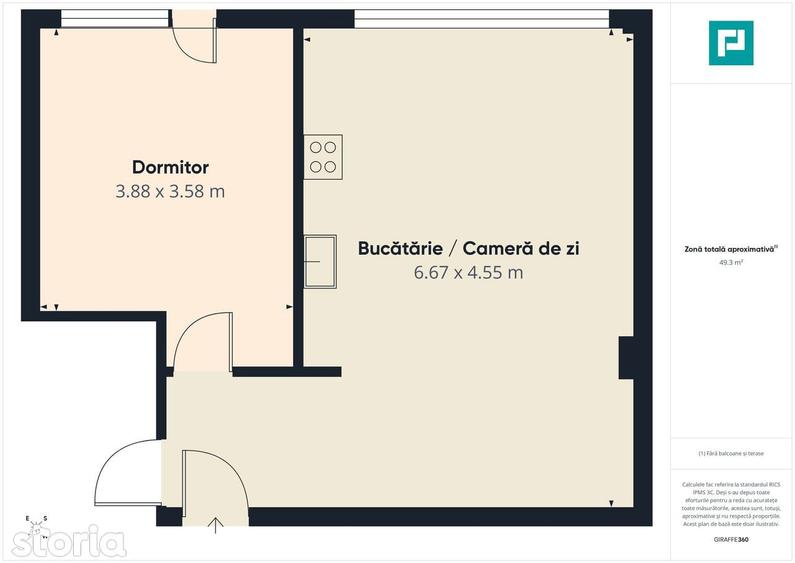 Apartament cu 2 camere, mobilat în Dumbrăvița