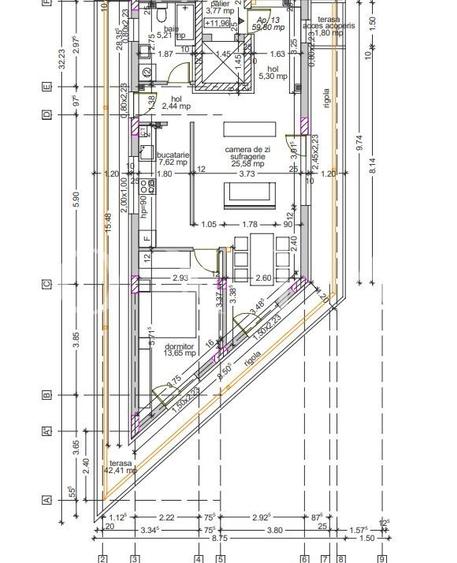 Apartament cu 2 camere semidecomandat în Aradului