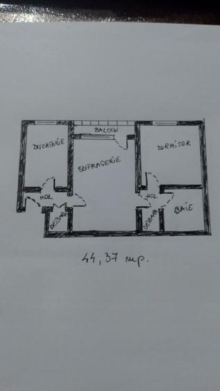 Apartament cu 2 camere semidecomandat în Central