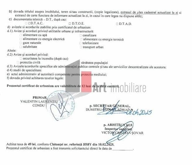 Teren Construcții intravilan de 10000 mp, în Dobroești
