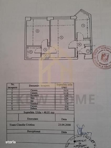 Apartament cu 2 camere semidecomandat în Crângași