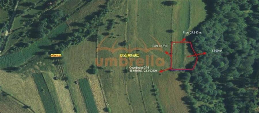 Teren Construcții extravilan de 1500 mp, în Mărișel