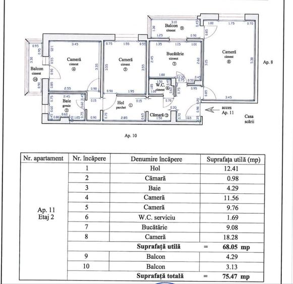 Apartament cu 3 camere decomandat în Triaj