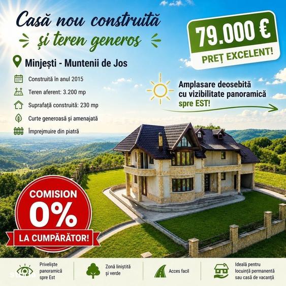 Casă cu 4 camere în Mânjești