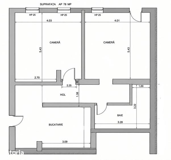Apartament cu 2 camere în Elisabetin