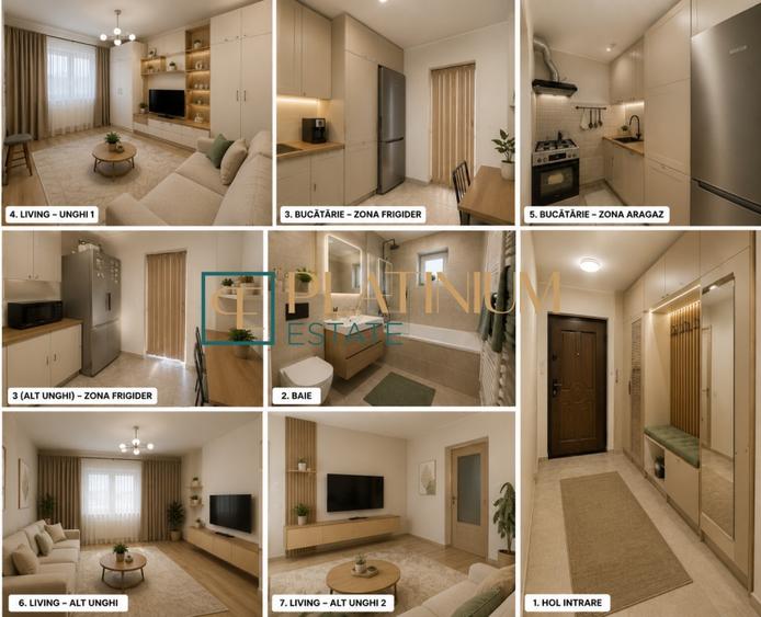 Apartament cu 2 camere decomandat, mobilat în Lunei