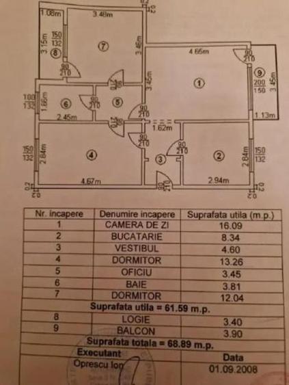 Apartament cu 3 camere semidecomandat în Berceni