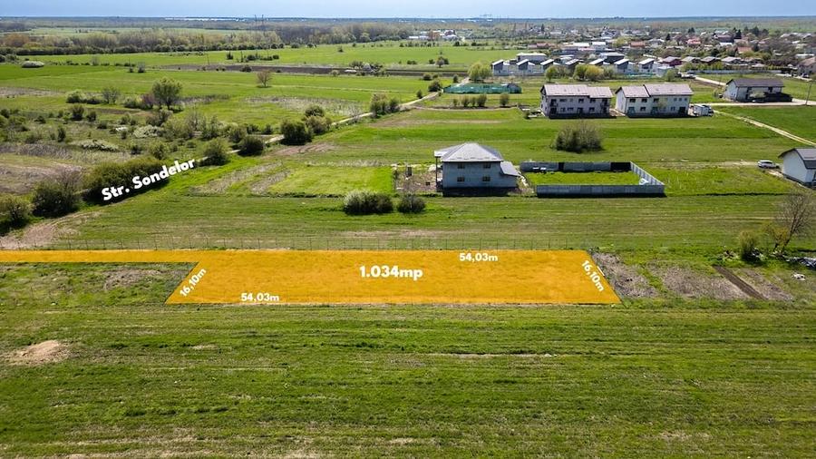 Teren de 1034 mp, în Dumitrana