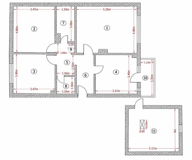 Apartament cu 3 camere decomandat în Periș