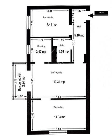 Apartament 2 camere,etaj 3,centrala proprie,zona Dacia - 3