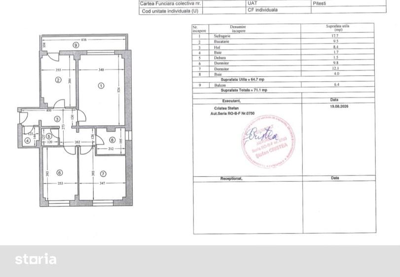 Apartament cu 3 camere decomandat în Calea București