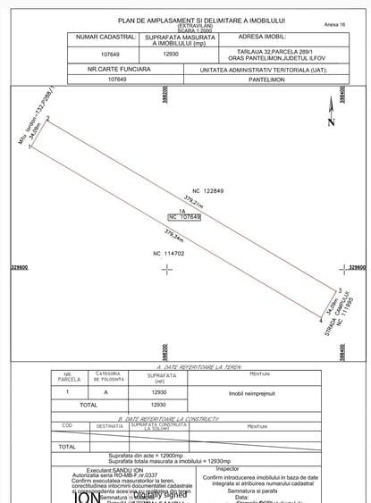 Teren Construcții intravilan de 12930 mp, în Pantelimon
