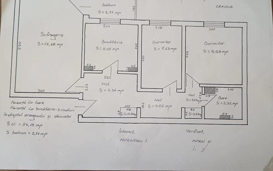 Apartament cu 3 camere decomandat în Valea Rosie