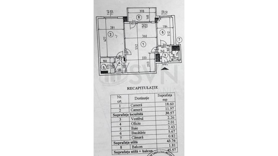 Apartament cu 2 camere decomandat, mobilat în P-ța Romană