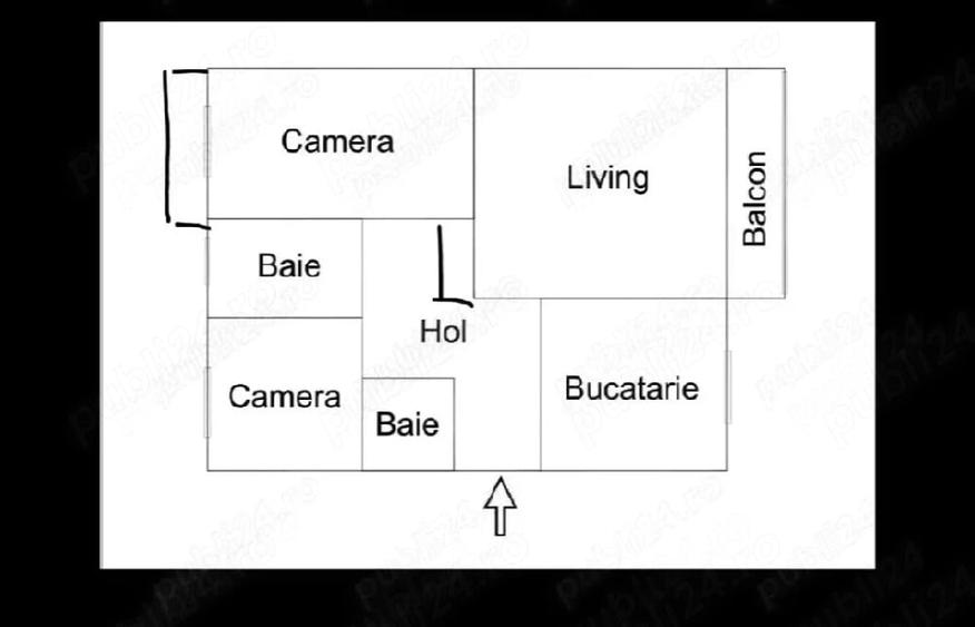 Apartament cu 3 camere decomandat în Central