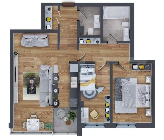 Apartament cu 3 camere decomandat în Dacia