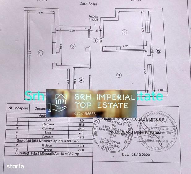 Apartament cu 3 camere în Nord