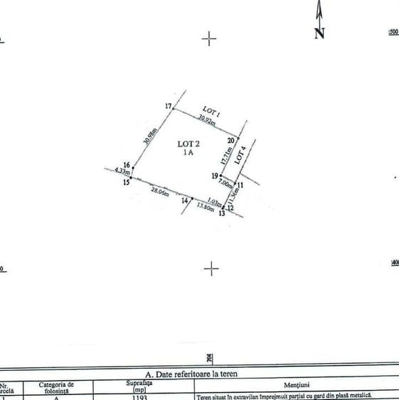 Teren Construcții intravilan de 1193 mp, în Holboca