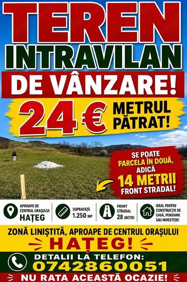 Teren de 1250 mp, în Central