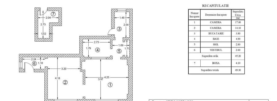 Apartament cu 2 camere semidecomandat în Eminescu