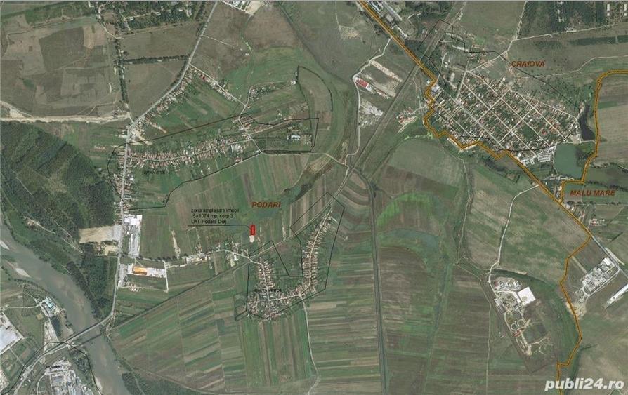Teren de 1074 mp, în Podari