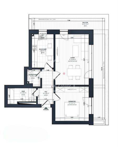 Apartament cu 2 camere decomandat, mobilat în Bartolomeu