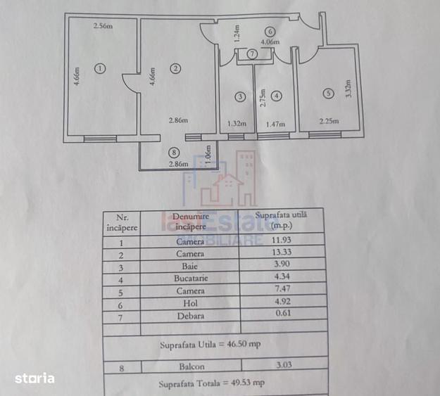 Apartament cu 3 camere semidecomandat în Alexandru cel Bun