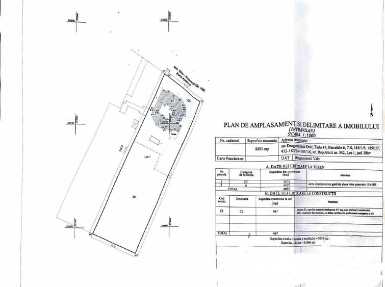 Casă individuală cu 5 camere cu Teren 14360 Mp în Dragomirești-Deal